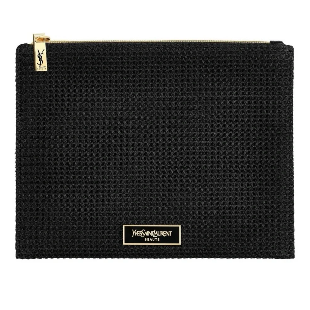 Yves Saint Laurent Black Woven Cosmetic Pouch
